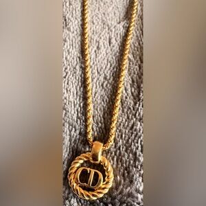 Christian Dior Vintage CD Pendant Necklace